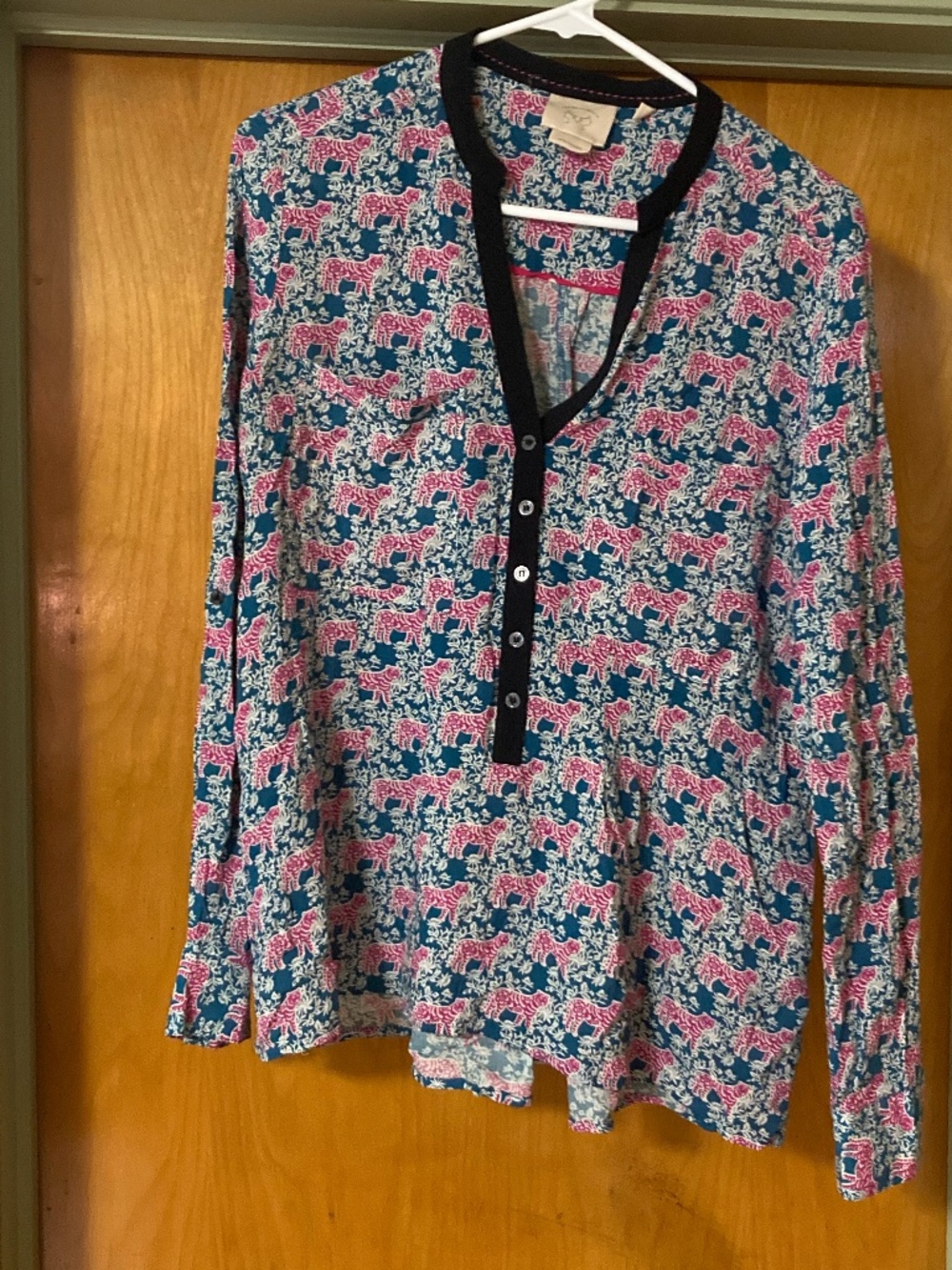 Anthropologie Vanessa Virginia Tiger Print Tunic Top Boho US Size 10